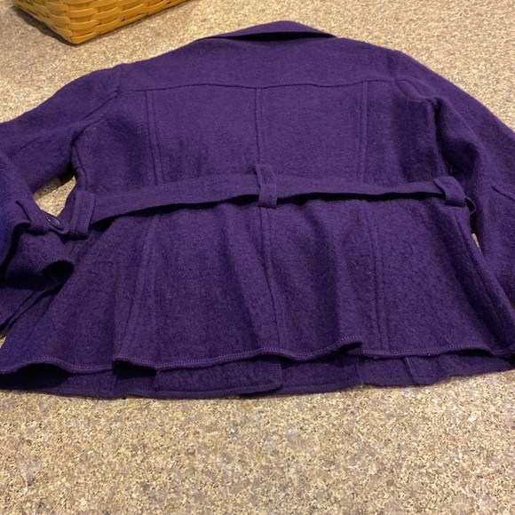 Sandro Petite Wool Purple Belted Jacket Medium - Picture 10 of 17
